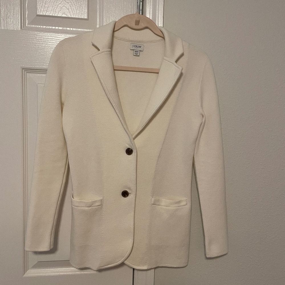 J Crew Knit Cream Blazer XXS